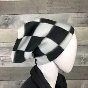 Black and White Buffalo Check asymmetrical gaiter neck warmer fleece Scarf